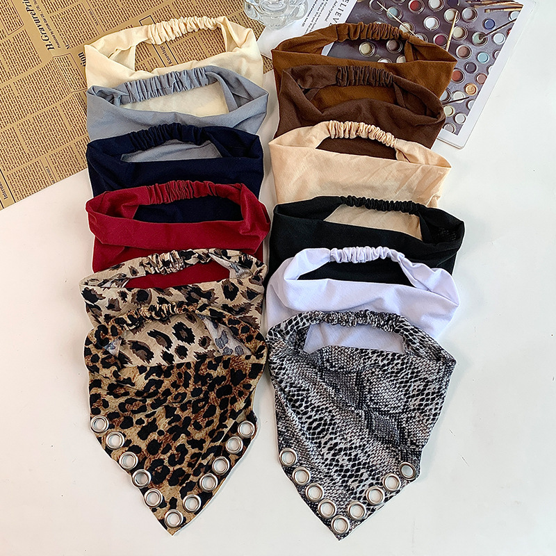 Vintage Fashion Rings For Women - Syal Segitiga Motif Leopard Vintage Y2K,