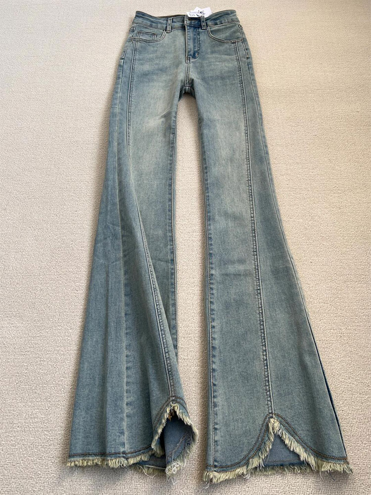 Mom Jean High Rise - Celana Jeans Flare Vintage Musim Gugur