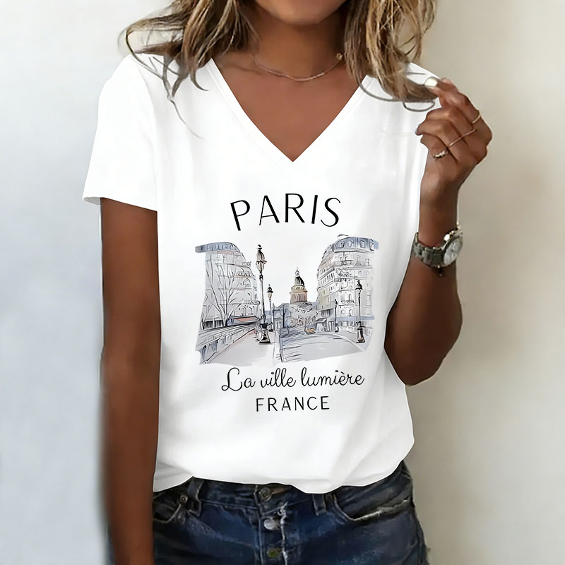 Vintage Fashion In Paris - Kaus Paris Vintage Kerah V Mode