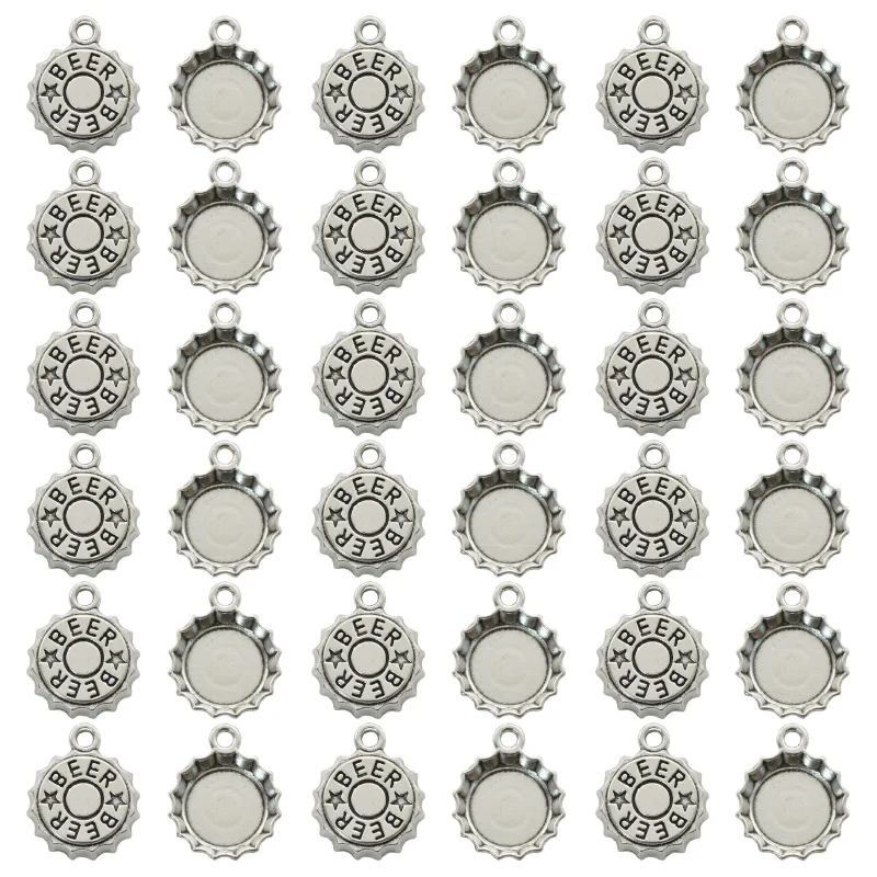 Vintage Fashion Earrings - 15 buah perak antik topi bir