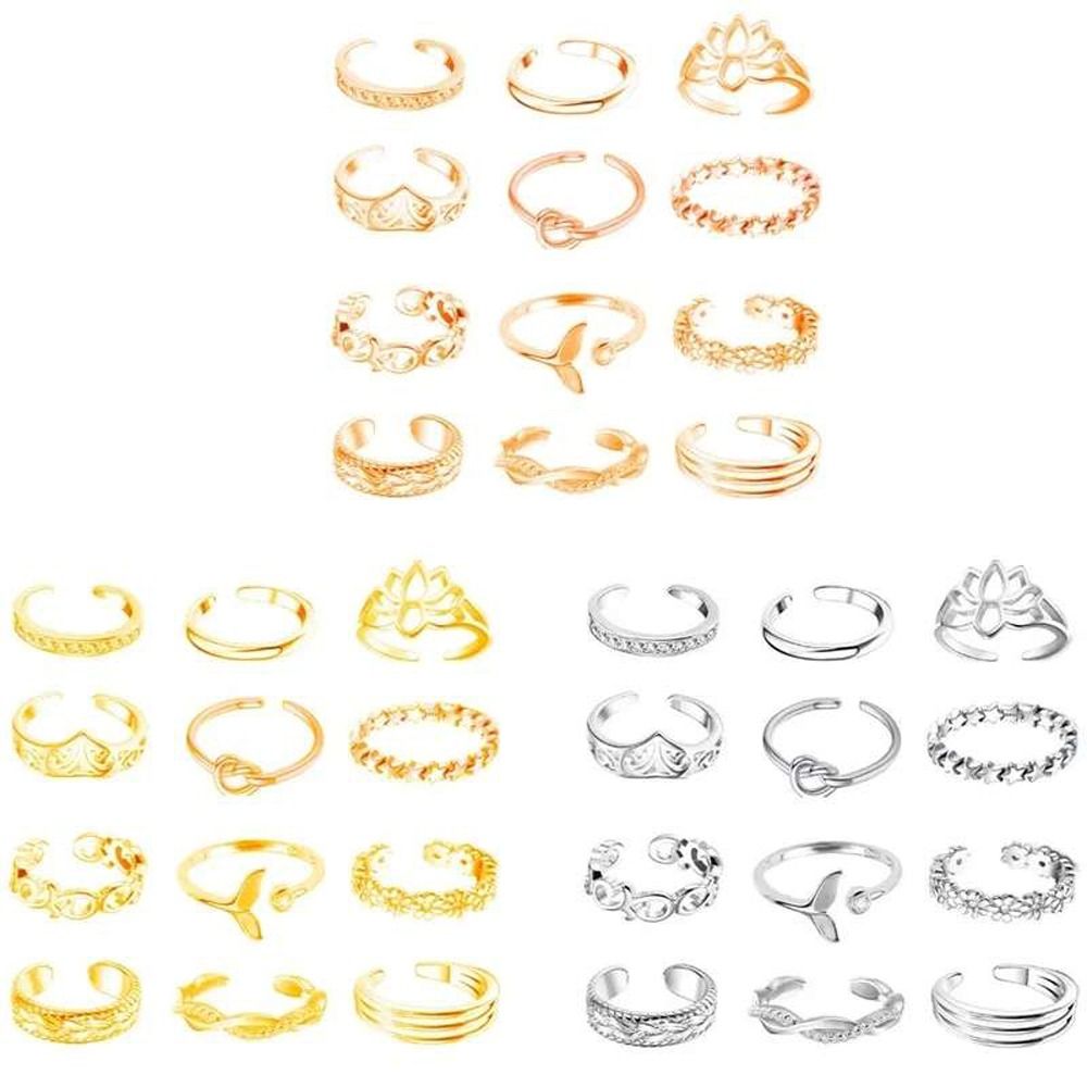 Vintage Fashion Rings For Women - Aksesoris Kaki Pantai Alloy, Perhiasan Fashion