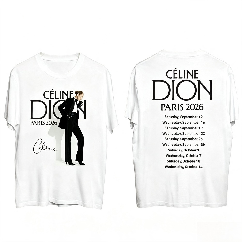 Vintage Fashion In Paris - Kaos Celine Dion Paris 2026 Tour,