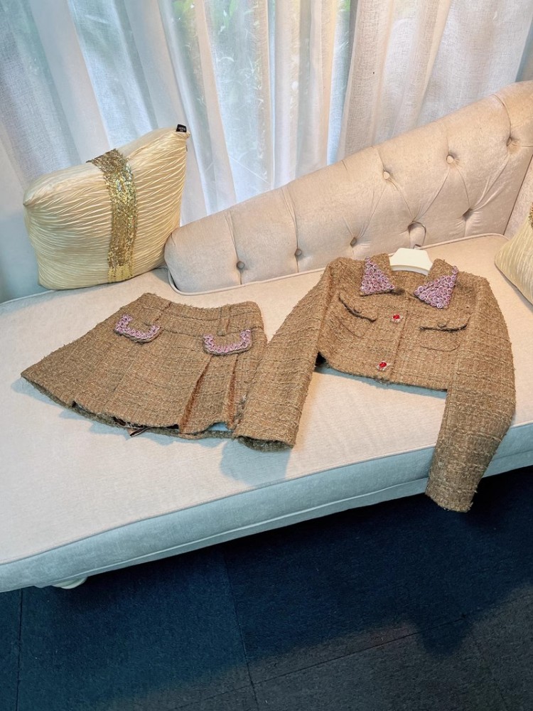 Vintage Fashion Jacket - Set Dua Potong Jaket Pendek Wol
