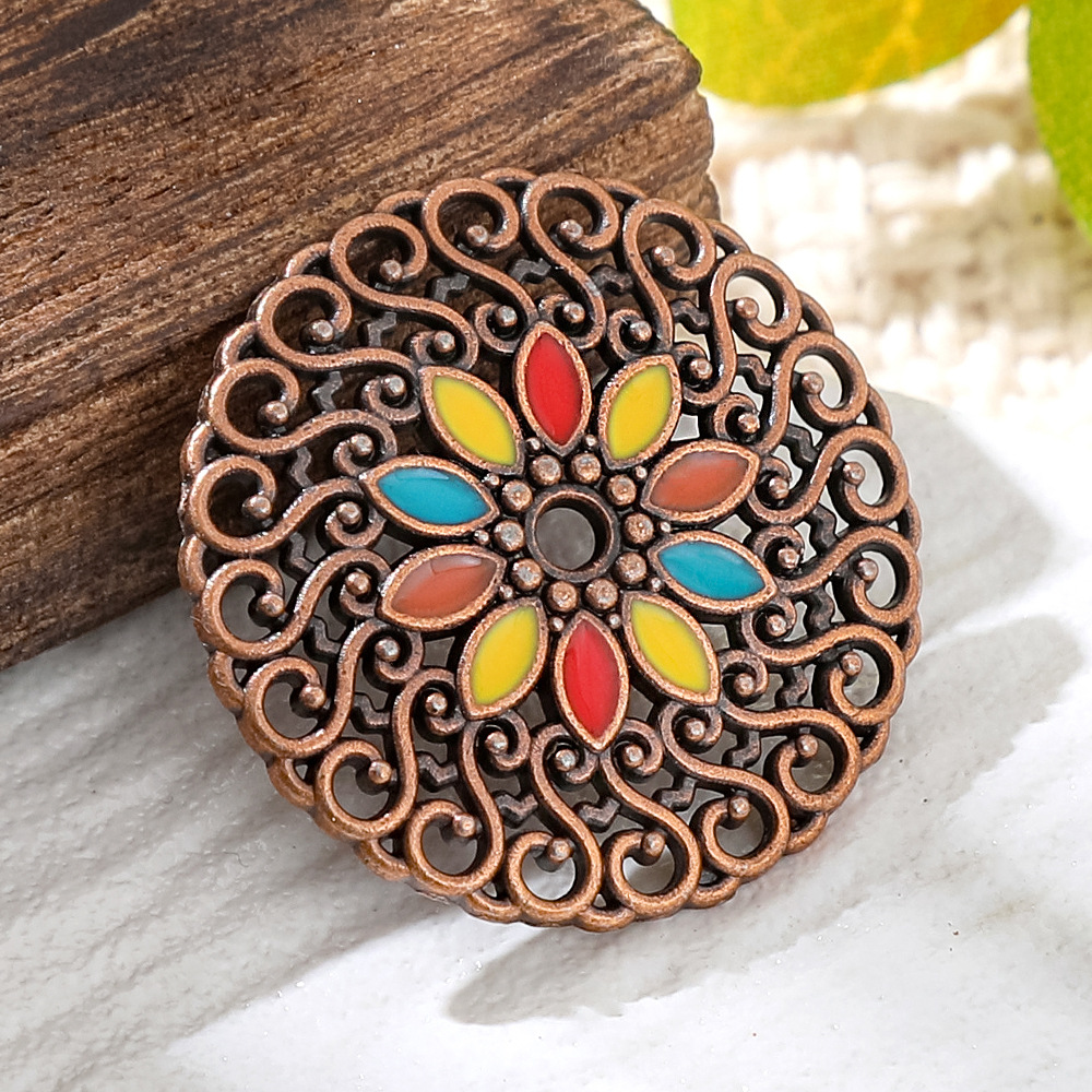 Vintage Fashion Tumblr - Liontin Bulat Enamel Tembaga Perunggu Antik