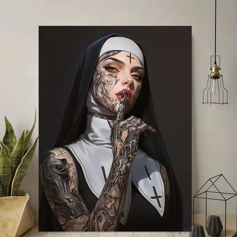 Poster Kanvas Fashion Girl Tat - Vintage Fashion Art ulasan dan harga