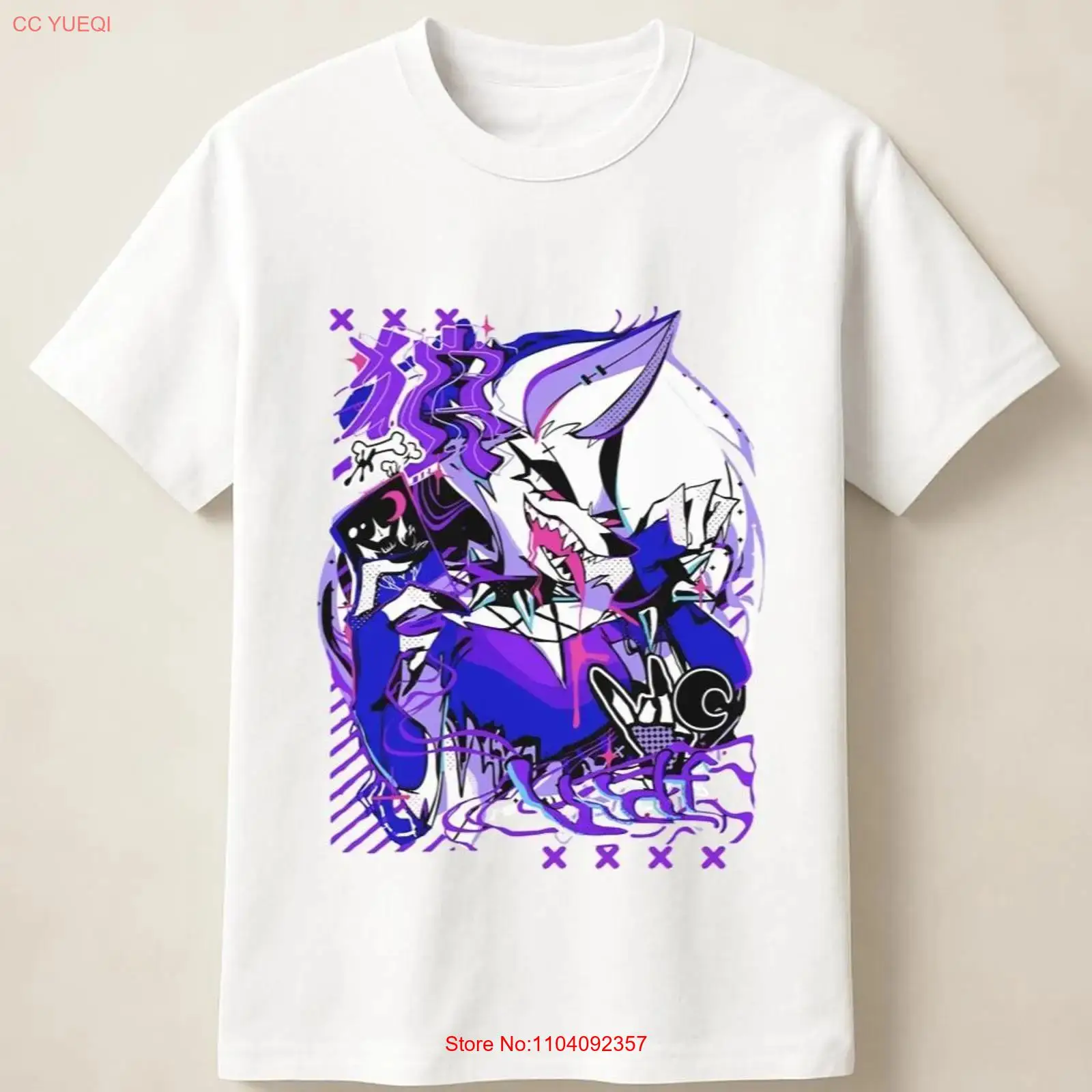 Kaos bergambar serigala anime  - Vintage Fashion Art ulasan dan harga