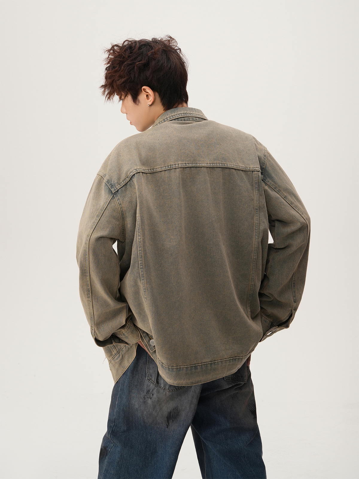 Jaket Denim Robek Gaya Amerika - Vintage Fashion Jacket ulasan dan harga