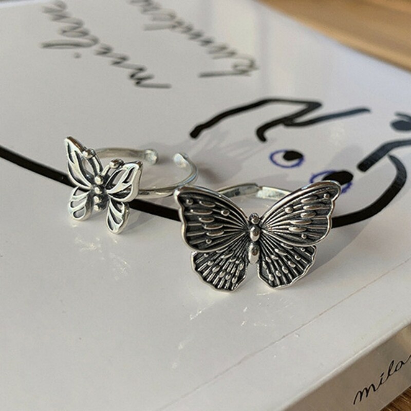 925 Sterling Cincin Kupu-kupu  - Vintage Fashion Rings For Women ulasan dan harga