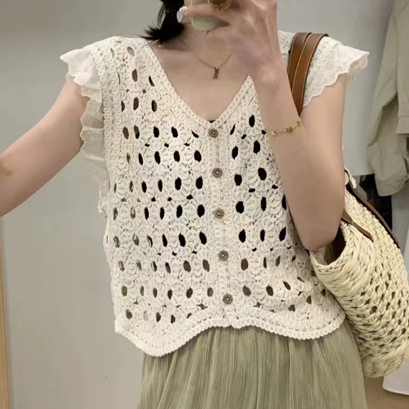 Rompi Rajutan Potongan Ruffle  - Crochet Top Boho ulasan dan harga