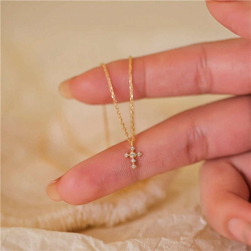 S925 kalung liontin salib pera - Vintage Fashion Show ulasan dan harga
