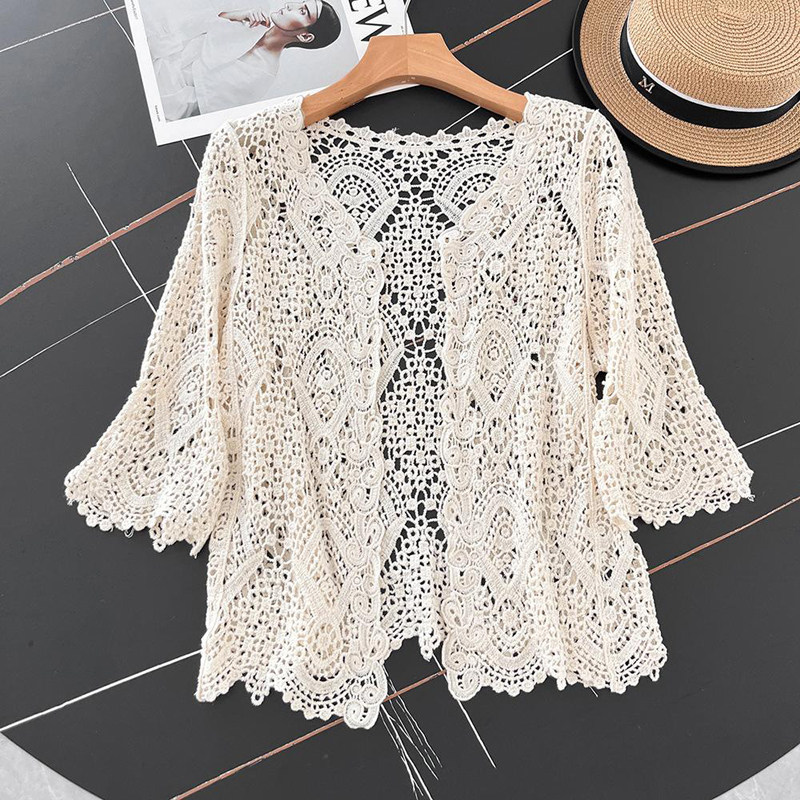 Kardigan Rajut Crochet Terbuka - Crochet Top Boho ulasan dan harga