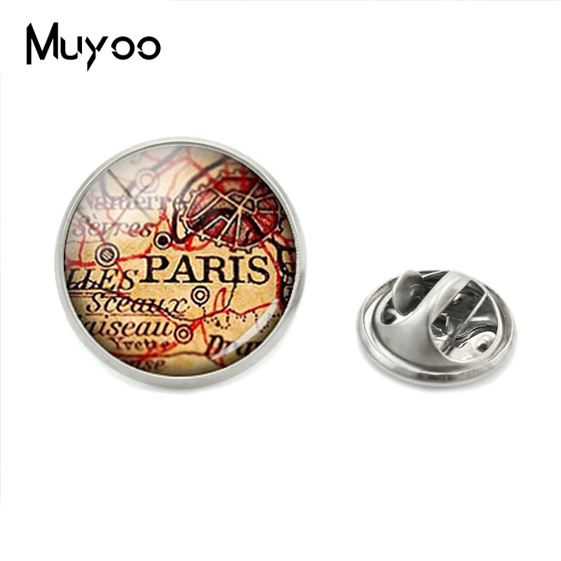 Pin Kerah Peta Kota Dunia Vint - Vintage Fashion In Paris ulasan dan harga