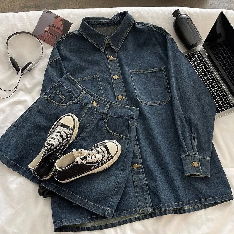Set Rok Denim Y2K: Jaket Kanci - Vintage Fashion Jacket ulasan dan harga