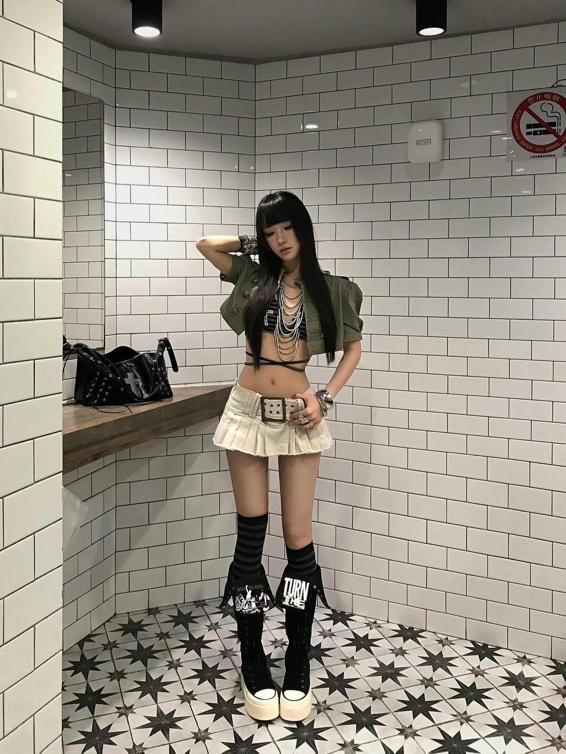 Set 2 potong gaya vintage punk - Vintage Fashion Jacket ulasan dan harga