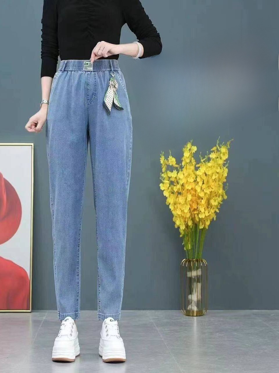 Celana Jeans Wanita High Waist - Mom Jean High Rise ulasan dan harga