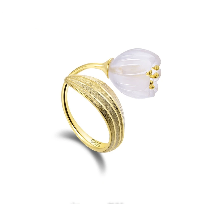 Cincin terbuka daun bunga lemb - Vintage Fashion Rings For Women ulasan dan harga