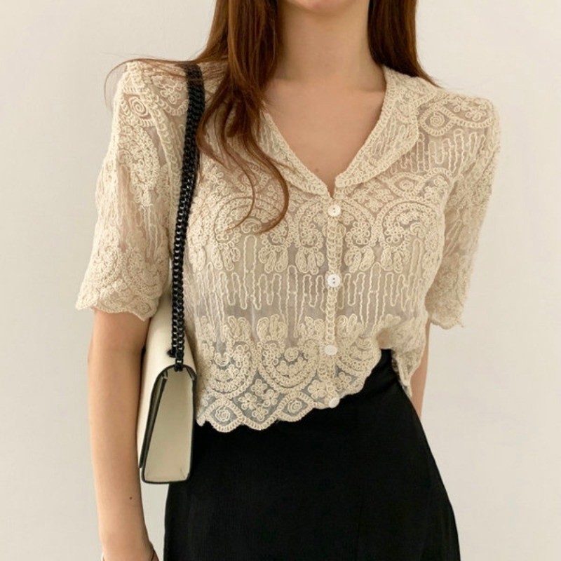 Blus bordir renda wanita, atas - Crochet Top Boho ulasan dan harga