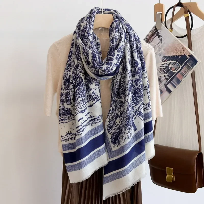 Syal Panjang Hangat Lembut Pin - Vintage Fashion In Paris ulasan dan harga