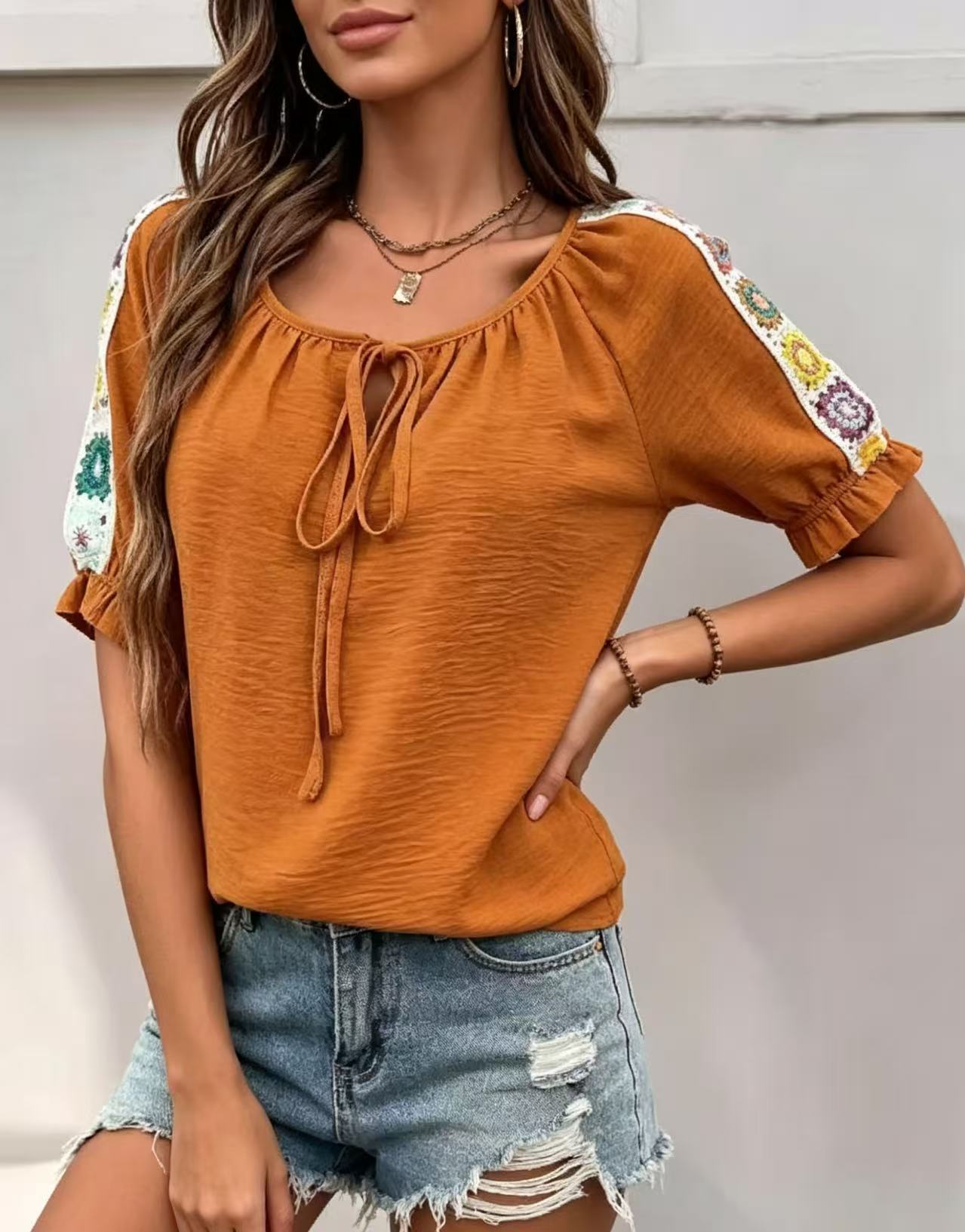 Blus Wanita Boho dengan Ikat L - Crochet Top Boho ulasan dan harga