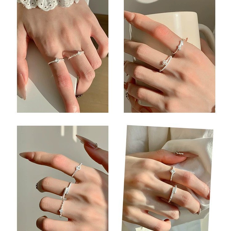 Cincin Perak Sterling 925 untu - Vintage Fashion Rings For Women ulasan dan harga