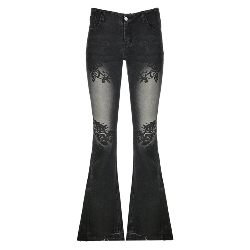 Celana Jeans Flare Pakaian Jal - Mom Jean High Rise ulasan dan harga